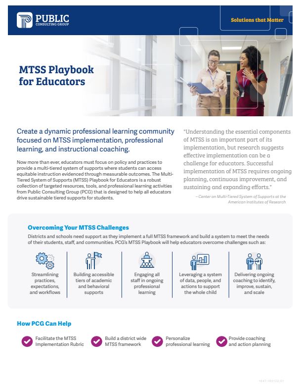 MTSS Playbook For Educators